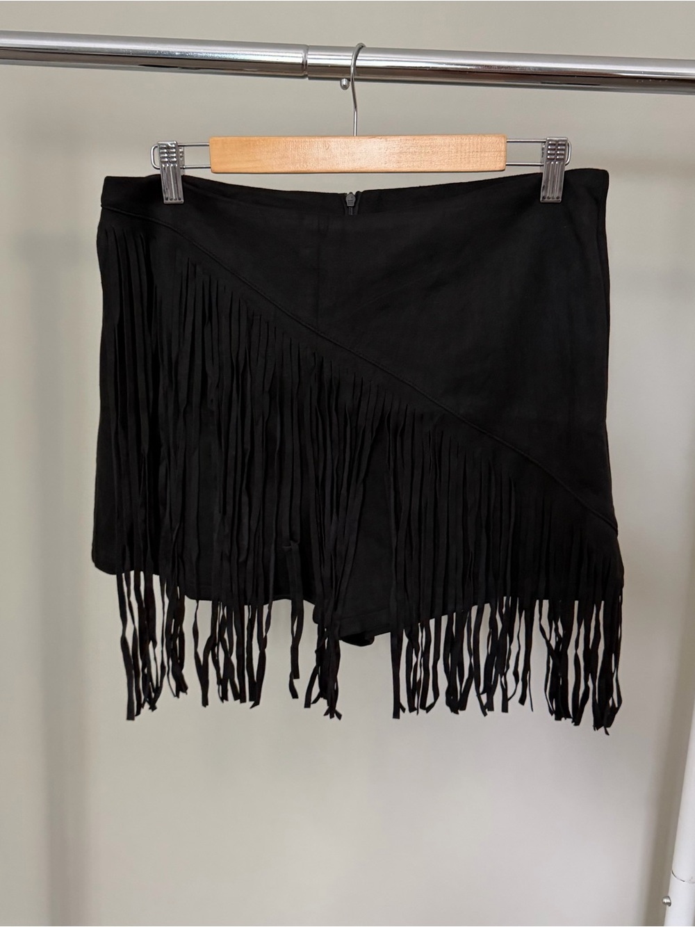 SHEIN Black Fringe Skort